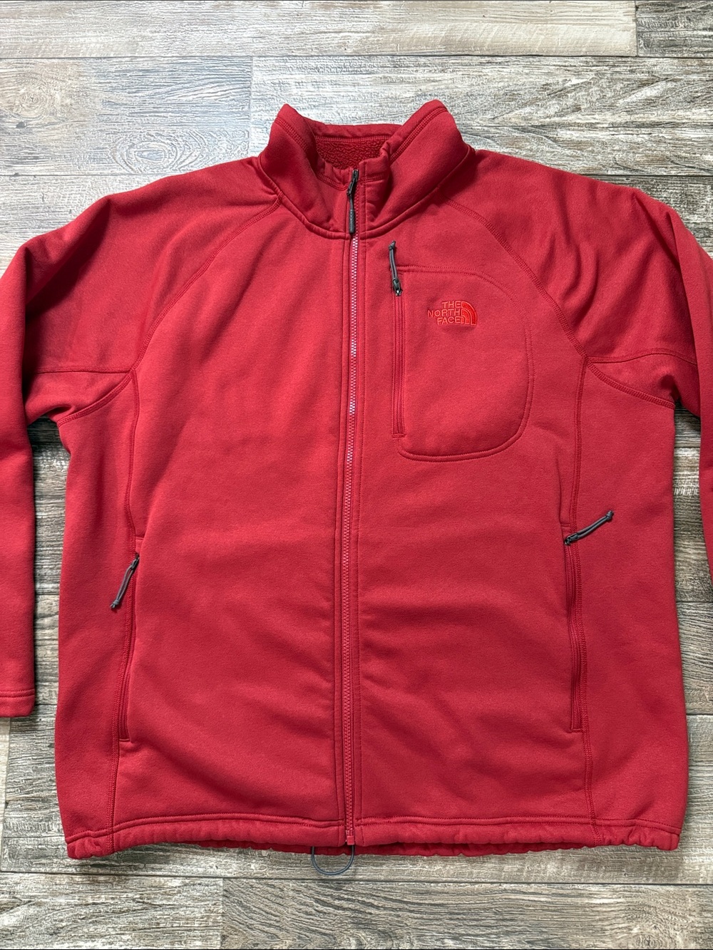 🌟The North Face 🌟Men's Red Full-Zip Fleece Jacket, XXL